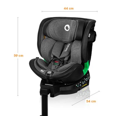 LIONELO Harmony i-Size Car Seat (40-150 cm) Grey Graphite Leather