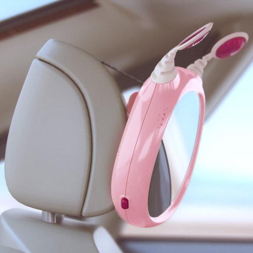 PETITE&MARS Silla de coche Reversal Pro i-Size 360° Gris Medianoche 40-105 cm + Espejo Oly Rosa 0m+