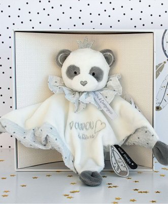 Doudou Presentförpackning - mjuk snuttefilt panda 20 cm