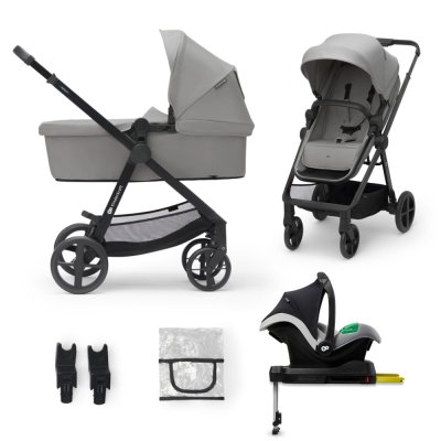 KINDERKRAFT Carrinho de Bebé Combinado 4 em 1 Newly Classic Grey + Mink PRO