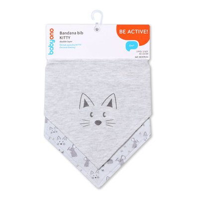 BABYONO Bavoir en coton Kitty 2 pcs, 0m+