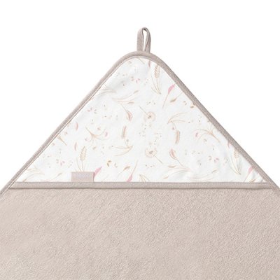 BABYONO Ręcznik z kapturkiem frotte beżowy 100x100 cm