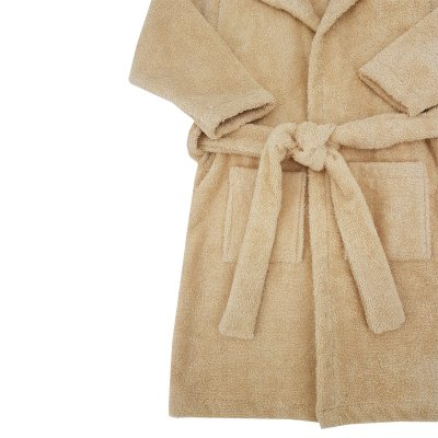 EKO Baumwollbademantel mit Kapuze und Ohren Beige Größe S 80-86