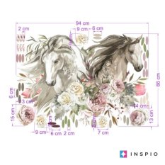 Kindermuurstickers - Romantische sticker met paarden