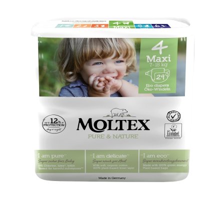 6x MOLTEX Pure&Nature Wegwerfwindeln 4 Maxi (7-18 kg) 29 STK. - SPARPAKET