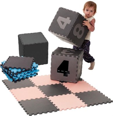 BABYDAN Spielmatte Puzzle Dusty Rose 90x90 cm