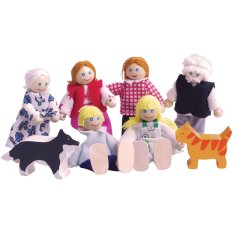 Bigjigs Toys Set de Familia para la Casa de Muñecas