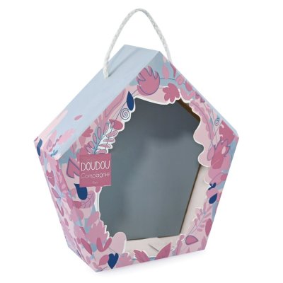 Doudou Set Regalo - Giocattolo musicale di peluche uccellino rosa 23 cm