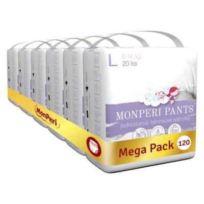 MONPERI PANTS Einwegwindelhöschen L (8-14 kg) 120 Stück - Mega Pack