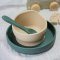 PETITE&MARS Conjunto de jantar silicone TAKE&MATCH 4 pcs Desert Sand - Misty Green 6m+