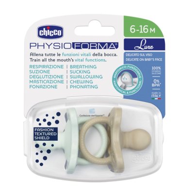 CHICCO Schnuller Physio Luxe grün/grau 6-16m, 2 Stk
