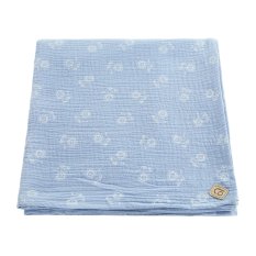 Couverture lange mousseline - bleu clair