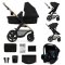 KINDERKRAFT Kombikinderwagen Moov 2 3in1 Pure Black - Schaumstoffräder