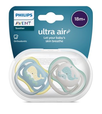 Philips AVENT Ultra Air Schnuller mit Motiv 18m+ (Wal), 2 Stk.