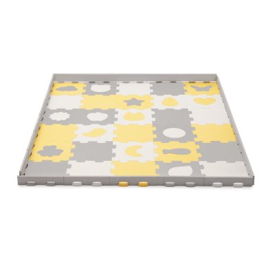 KINDERKRAFT Schaumstoff-Puzzlematte Luno Shapes 185 x 165 cm Gelb, 30 Stück, Premium