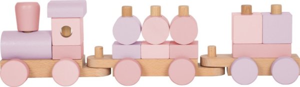 small foot Navliekanie Drevený vláčik ružový