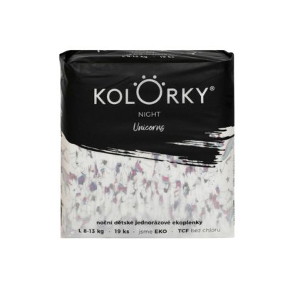 KOLORKY NIGHT Pleny jednorázové eko noční L (8-13 kg) 19 ks