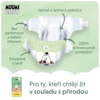 MUUMI Baby 6 Junior 12-24 kg (54 Stück), Öko-Windeln