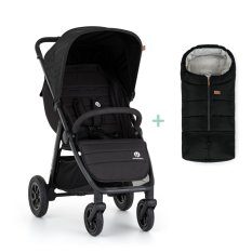 PETITE&MARS Kočárek sportovní Airwalk2 Perfect Black + PETITE&MARS fusak Jibot