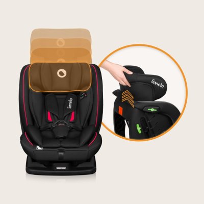 LIONELO Car Seat Aart i-Size (40-150 cm) Black Carbon Red