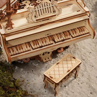 RoboTime 3D Holzbausatz Spieluhr Zauberklavier (mechanischer Antrieb)