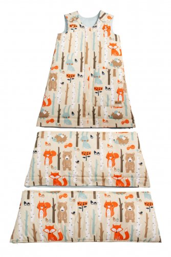 Monkey Mum® Adjustable Summer Sleeping Bag 0 - 4 years - Set - Forest Animals