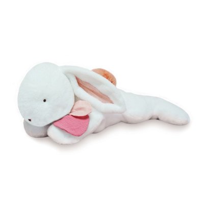 Doudou Pluszowy królik z ciemnoróżowym pomponem 80 cm