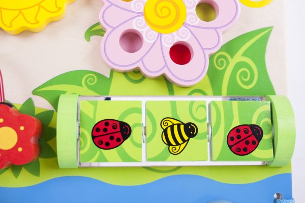 Bigjigs Baby Placa de atividades em madeira com flores