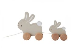 LITTLE DUTCH Zajačiky ťahacie drevené Baby Bunny
