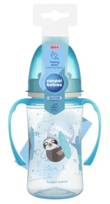 CANPOL BABIES Kubek treningowy Exotic Animals 240 ml niebieski
