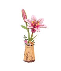 Puzzle 3D en bois RoboTime - Lys rose