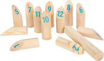 small foot Viking Kubb blokken met cijfers Active
