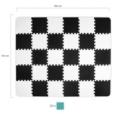 KINDERKRAFT Schaumstoff Puzzlematte Luno 150 x 180 cm Schwarz, 30 Stk.