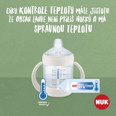 NUK For Nature Babyflasche zum Lernen mit Temperaturkontrolle, braun 150 ml