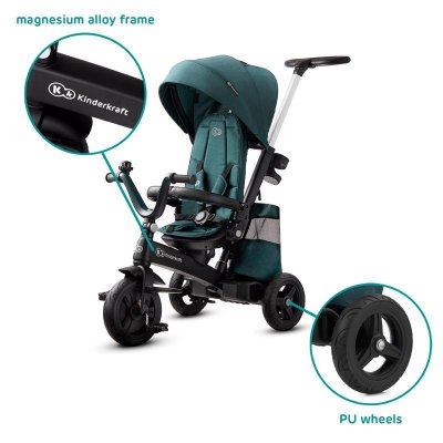 KINDERKRAFT SELECT Dreirad Easytwist Midnight Green, Premium
