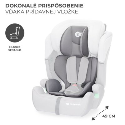 KINDERKRAFT Bilbarnstol Comfort up i-size grå (76-150 cm)