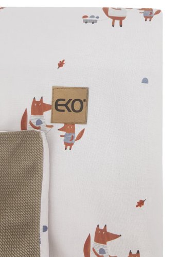 EKO Manta dupla face de algodão forrada com veludo Fox 100x80cm
