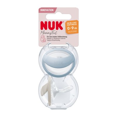 NUK Mommy Feel Schnuller in Box, blau 0-9m, 2 Stk