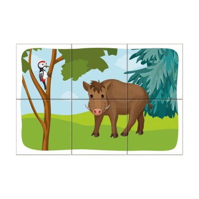 Dino Drewniane klocki Leśne zwierzątka