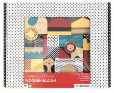 Petit Collage Cubes en bois animaux