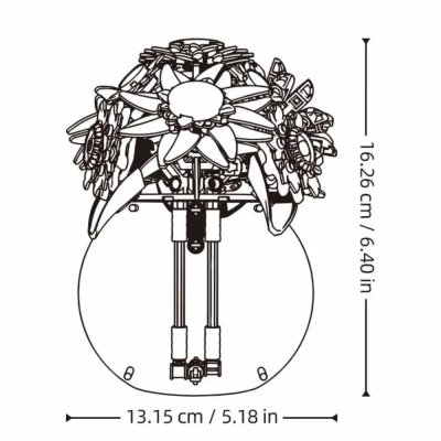 Sluban Flowers M38-P8062 Sonnenblumen- und Gänseblümchenstrauß in einer Vase