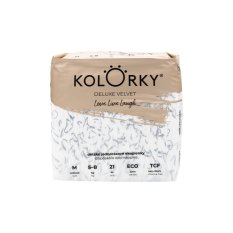 KOLORKY DELUXE VELVET Pañales ecodesechables con superficie de terciopelo M (5-8 kg) 21uds