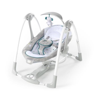INGENUITY Swing conversível vibrando com melodia Nash 2 em 1, 0m+ até 9 kg