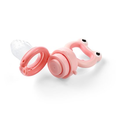 BABYONO Silikon-Schnuller zum Füttern von Frog Pink ab 6 Monaten