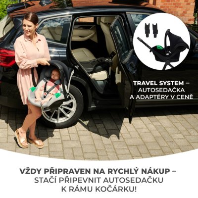 KINDERKRAFT Kinderwagen kombiniert 3 in 1 Newly Classic schwarz + Mink PRO