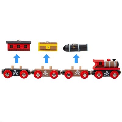 Bigjigs Rail Pociąg Piracki + 3 tory