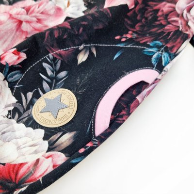 Vestido sweatshirt - flores pretas