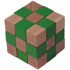 Drvena slagalica kocka zelena