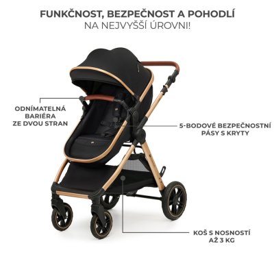 KINDERKRAFT Kombikinderwagen 3in1 Esme Pure Black