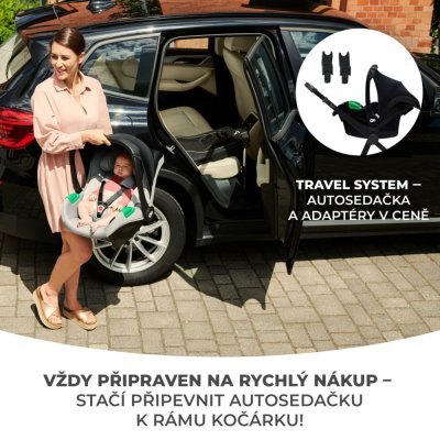 KINDERKRAFT Kinderwagen kombiniert 3 in 1 Neu Sandbeige + Nerz PRO